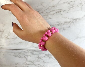 Pink Mickey Inspired Stretch Bracelet