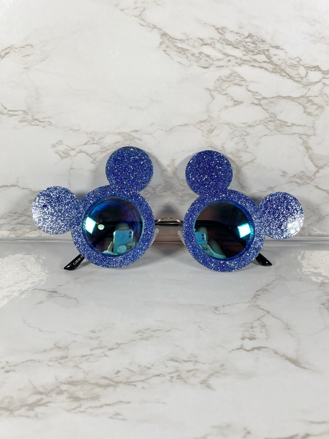 Blue Glitter Mickey Sunglasses - Polarized Lightweight - COLORED Lenses ...