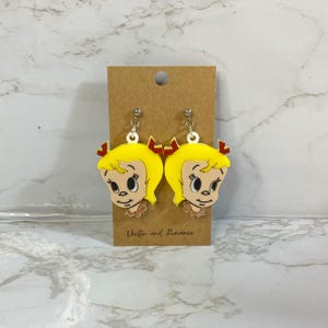 Cindy Lou Who Grinch Inspired Acrylic Dangle Earrings