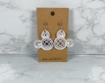 Petite Mirrored Disco Ball Mickey Inspired Acrylic Dangle Earrings