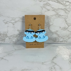 Patriotic Puppet - Sam Eagle Muppet Inspired Acrylic Dangle Earrings