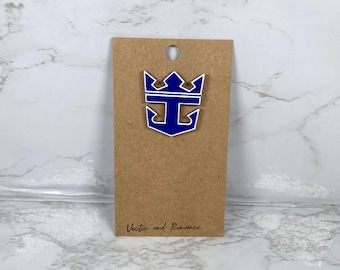 Royal Caribbean Anchor Cruise Line Inspired Acrylic Lapel Pin Brooch Badge