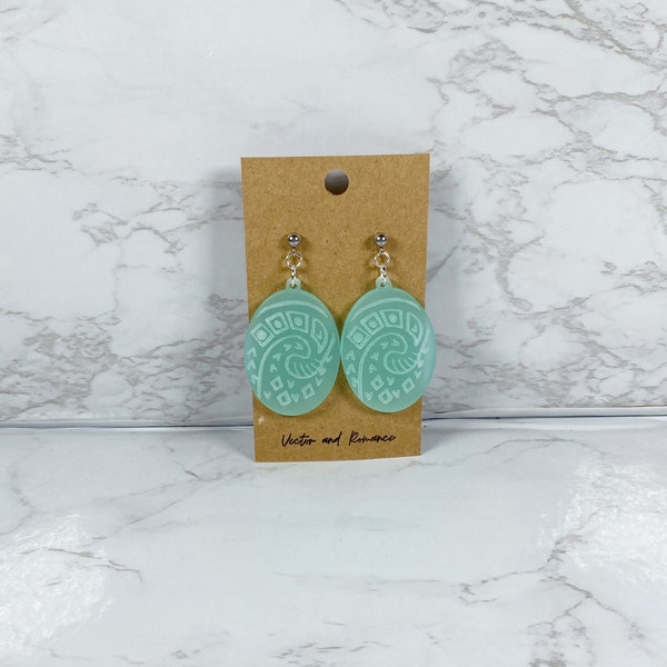 Moana - Heart of Te Fiti - Inspired Pastel Acrylic Earrings