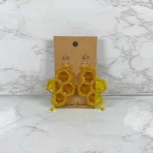 Dripping Honeycomb Acrylic Dangle Earrings