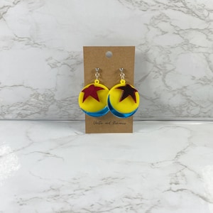 Pixar Luxo Ball Inspired Acrylic Earrings
