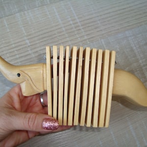 Wooden toy, musical toy, toy elephant, gift for child, wooden elephant