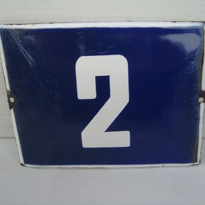 Vintage,Porcelain plaque 2 , Sign 2 Vintage Sign House , Blue White Enamel, Metal Plate, Door Number ,Street Sign, Enameled Porcelain
