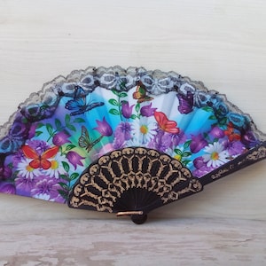 Beautiful Hand Fan, Spanish Style Fan, Elegant Vintage Fan, Hand Held Fan , Gift for Her