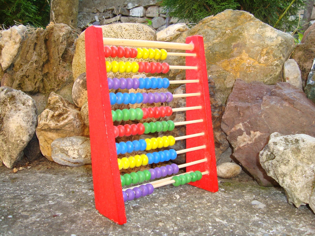 Vintage Educational Toy Wooden Counting Device Primitive Math, Home ...