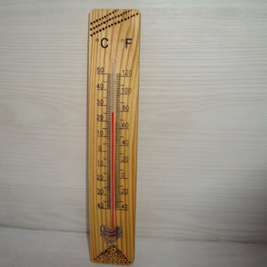 Vintage thermometer ,  Indoor thermometer ,Outdoor thermometer, Wall thermometer, thermometer , wooden thermometer.