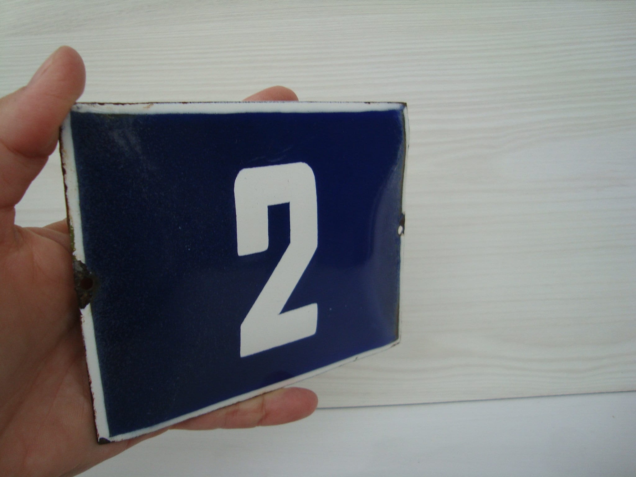 Vintage,porcelain Plaque 2 , Sign 2 Vintage Sign House , Blue White ...