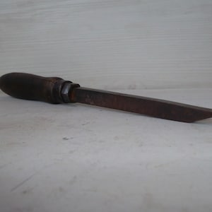 Vintage Wooden Tool, Antique Chisel – Vintage Wooden Tool with Rusty Metal Blade, Primitive Woodworker’s Hand Tool