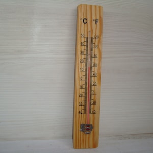 Vintage thermometer ,  Indoor thermometer ,Outdoor thermometer, Wall thermometer, thermometer , wooden thermometer.