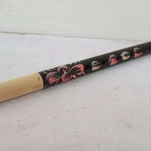 Vintage wooden whistle, Bulgarian musical flute, Old whistle, Wooden flute