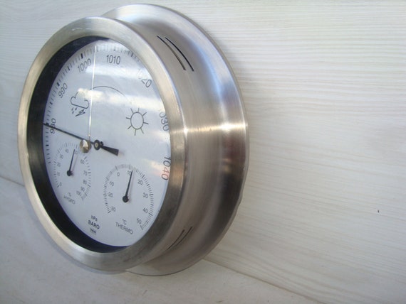 気圧計、ヴィンテージ装飾、天気、金属製気圧計、1970年代頃 - Etsy 日本