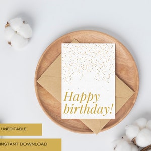 Carte pliable joyeux anniversaire imprimable, téléchargement instantané, carte de vœux numérique, impression à la maison