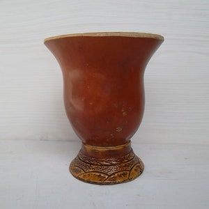 Vintage decorative vase , handcrafted , unique piece ,wooden vase ,old vase, gift