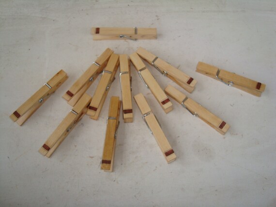 Wooden Clips ,wooden Clamp, Cards ,embossing Crafts Kindergarten,12 Pcs  Clamps ,clothespins Cards Clips 