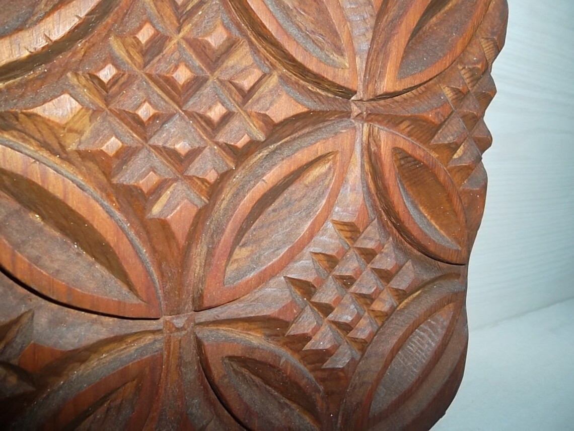 Vintage Hand Made Woodcarving Geometric Shape ,abstract Carving, Carving Geometric Art Wooden