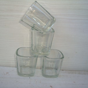 Vintage Glasses, Set of 4 , Transparent Glasses For Decor, Gift
