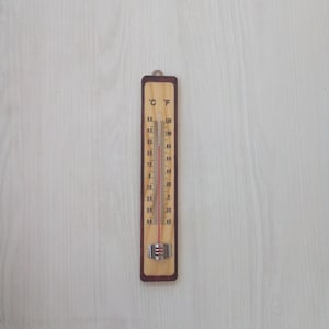 Vintage Holz Thermometer - Indoor Outdoor Wand Thermometer, Bauernhaus Dekor, Sammlerstück Temperatur Anzeige