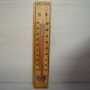 Vintage thermometer ,  Indoor thermometer ,Outdoor thermometer, Wall thermometer, thermometer , wooden thermometer.