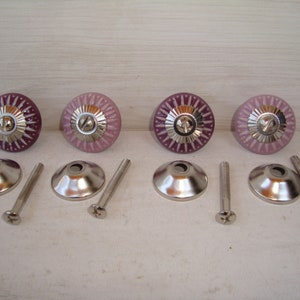 Vintage Style Ceramic Cupboard ,Door Knobs ,Black, Drawer Pulls , Dresser Handles, set of  4
