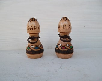 Hand Painted Wooden ,Bulgarian Rose two Little Perfume ,Bulgarian Rose Oil Bottle Essential Oils , Hand Carved