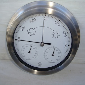 Barometer, Vintage Decorative, Weather , metal Barometer ,circa 1970's