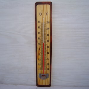 Vintage thermometer ,  Indoor thermometer ,Outdoor thermometer, Wall thermometer, thermometer , wooden thermometer.