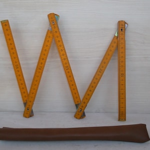 NEVER USED,Vintage Wooden Ruler, Retro Decor, Gift for Him 1 Meters Wooden Folding Ruler, Retro Meter, Measuring device