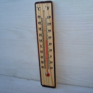 Vintage thermometer , Indoor thermometer ,Outdoor thermometer, Wall thermometer, thermometer ,wooden thermometer Active
