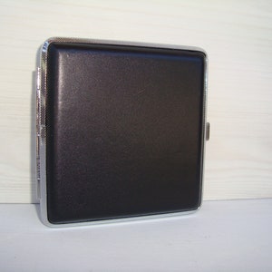 Vintage, black leather cigarette case , Vintage Cigarette Case ,  Case , Accessory for Smokers , Cigarette Case ,gift for smokers