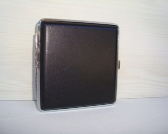 Vintage, black leather cigarette case , Vintage Cigarette Case ,  Case , Accessory for Smokers , Cigarette Case ,gift for smokers