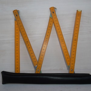 Righello in legno vintage, arredamento retrò, regalo per lui 1 metro righello pieghevole in legno, metro retrò, dispositivo di misurazione, MAI USATO
