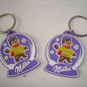 Schlüsselanhänger Milka , Werbung - Thema Schokolade , 2er Set