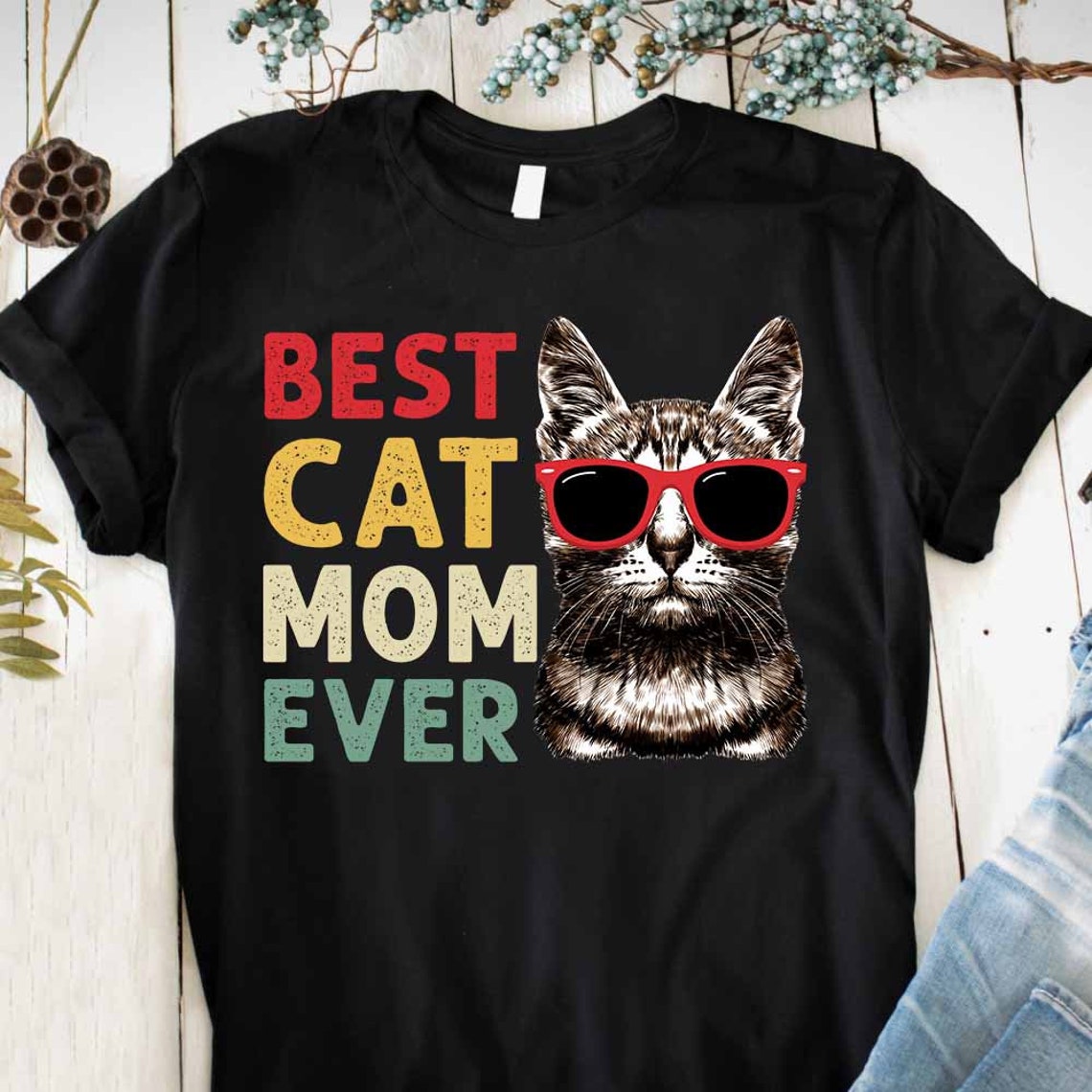 Vintage Best Cat Mom Ever TShirt Mothers Day Gift Ideas / Etsy