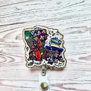 mardi gras badge reel