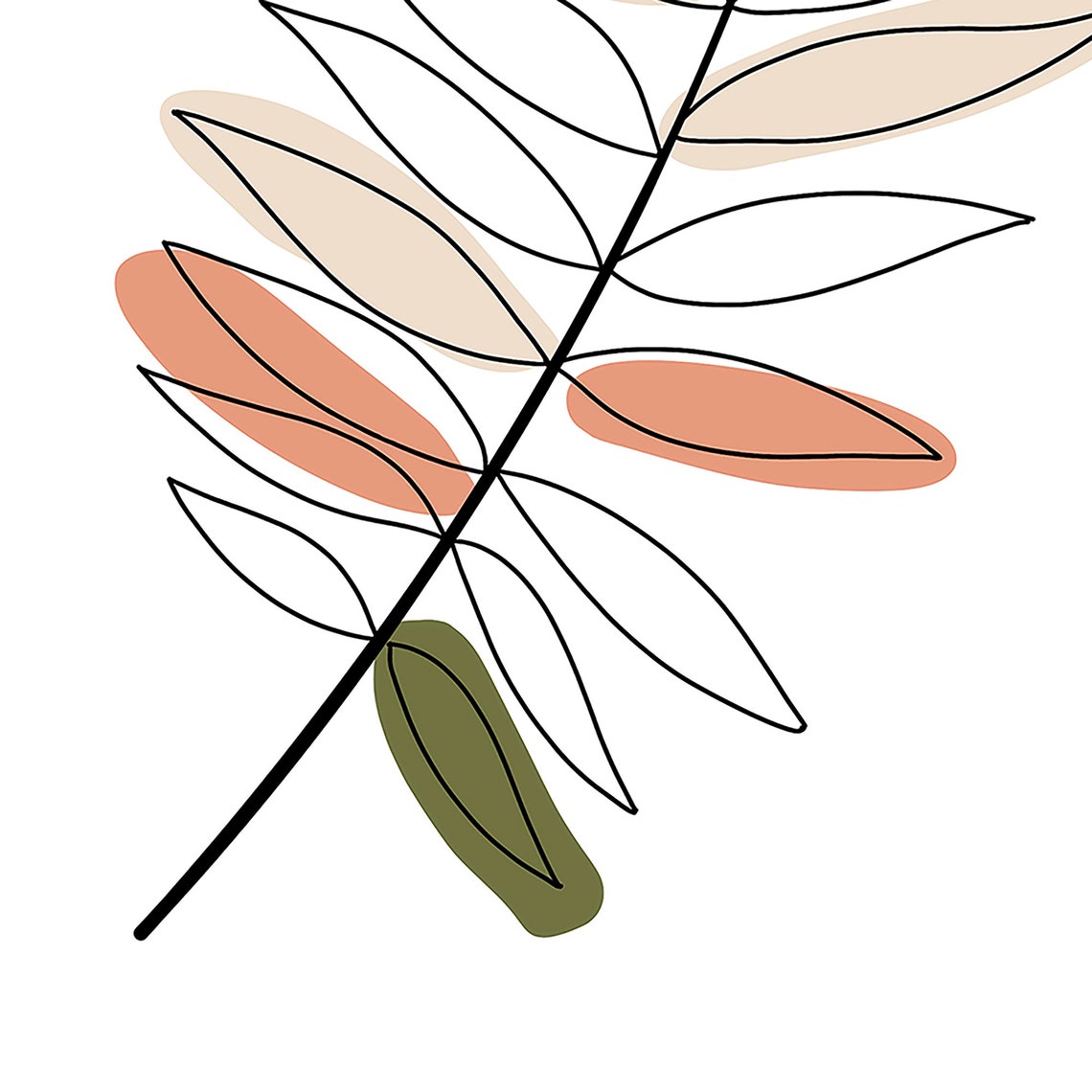 Set of 3 Plant Wall Art / Boho Printable Wall Art / Line Art Etsy