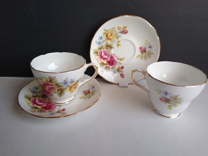 Vintage Duchess English Bone China Teacup and Saucer Roses Etsy