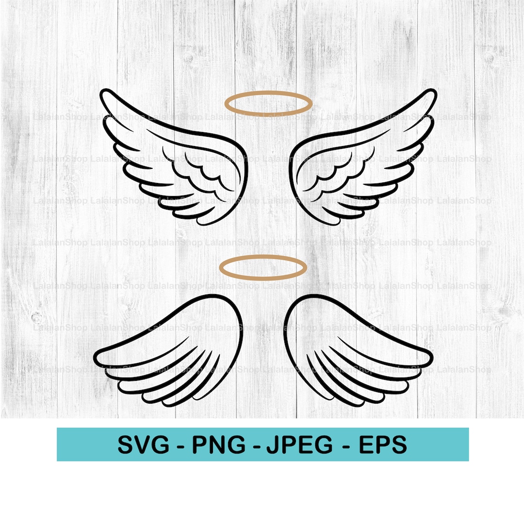 Halo and Angel Wings Svg Wings SVG Halo Svg Heaven Paradise - Etsy