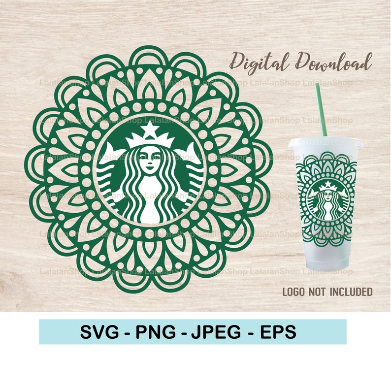 Download Mandala Flower Starbucks Cold Cup logo for cup svg png jpeg | Etsy