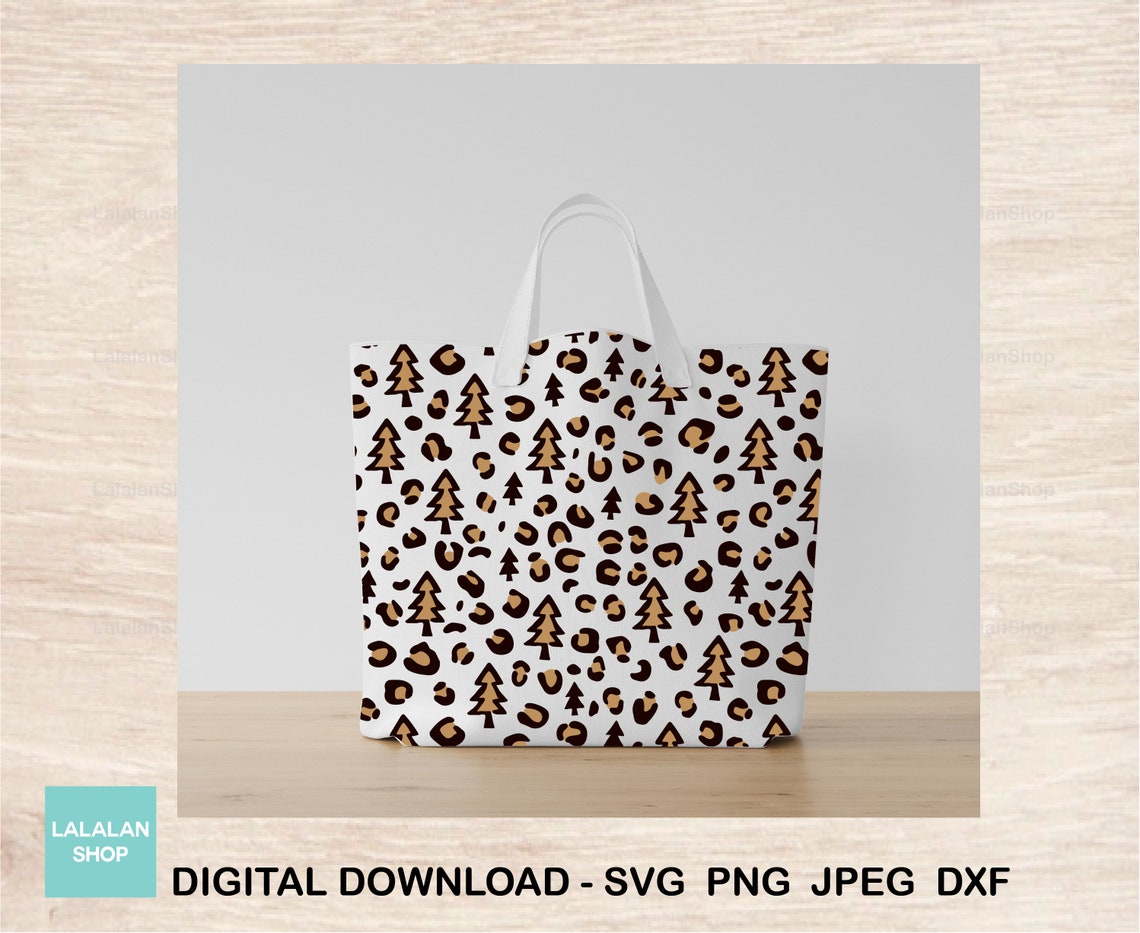 Christmas Leopard Print Svg Seamless Christmas Tree Leopard Etsy