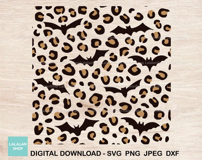 Leopard Bat Pattern Svg, Bat Cheetah Pattern Svg, Halloween Digital ...