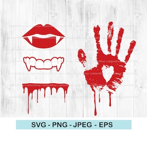 Blood svg, Blood drip svg, Bloody hand svg, Dripping border,  Halloween svg, Blood clipart, halloween horror murder png, Vampire Teeth svg