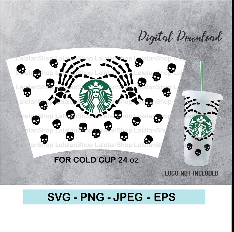 Download Halloween Skull Starbucks Cold Cup SVG Full Wrap for | Etsy