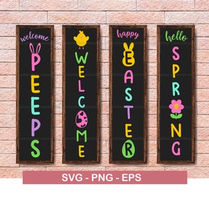 Easter Porch Sign SVG Bundle: Welcome Spring Designs (Digital Download)