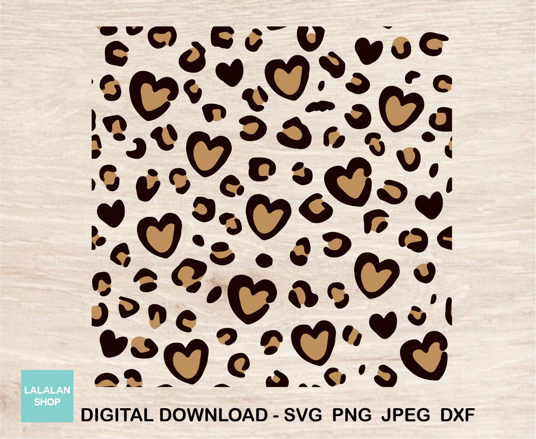 Leopard Print Svg Love Heart Svg Heart Leopard Print Svg Etsy