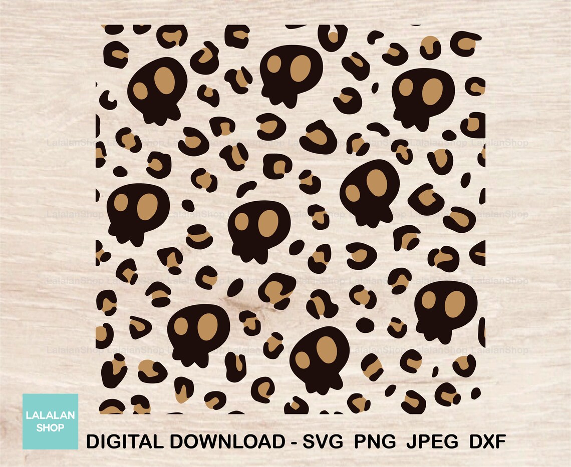 Leopard Skull Seamless Pattern Skull Png Animal Print - Etsy