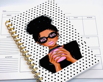 Daily planner for black women entrepreneurs, black girl weekly planner, entrepreneur planner, boss babe planner, small business owner gift